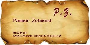 Pammer Zotmund névjegykártya